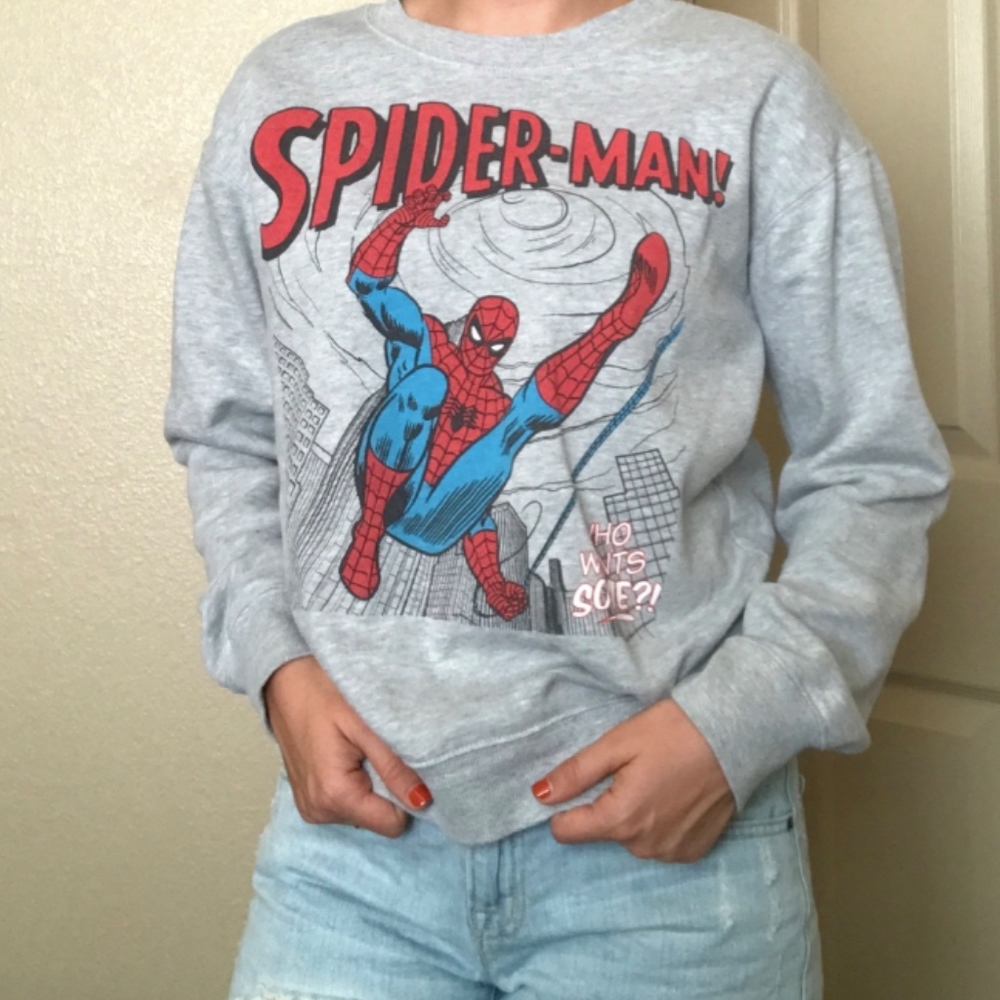 Spiderman graphic crew neck sweatshirt